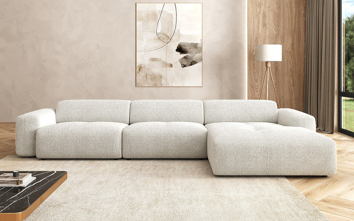 Exklusives Bouclé L-Sofa Calm Maxi: Modernes Designer Ecksofa mit Komfort