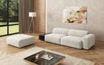 Lade das Bild in den Galerie-Viewer, Designer Sofa Calm 3-Sitzer: Modernes Bouclé-Sofa mit Hocker und Beistelltisch