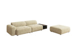 Lade das Bild in den Galerie-Viewer, Designer Sofa Calm 3-Sitzer: Modernes Bouclé-Sofa mit Hocker und Beistelltisch