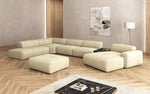 Lade das Bild in den Galerie-Viewer, Luxuriöse Calm Bouclé Ecksofa Wohnlandschaft – Modulare Design Couch mit Hocker