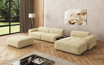 Lade das Bild in den Galerie-Viewer, Luxus Designer L-Sofa Calm Bouclé mit Hocker und Tisch Modernes Wohnzimmer