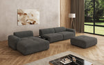 Lade das Bild in den Galerie-Viewer, Luxus Designer L-Sofa Calm Bouclé mit Hocker und Tisch Modernes Wohnzimmer
