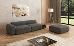 Lade das Bild in den Galerie-Viewer, Designer Sofa Calm 3-Sitzer: Modernes Bouclé-Sofa mit Hocker und Beistelltisch