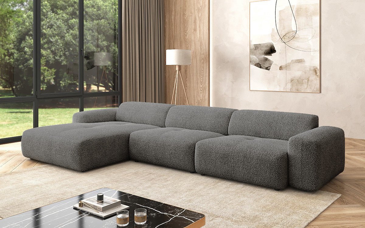 Exklusives Bouclé L-Sofa Calm Maxi: Modernes Designer Ecksofa mit Komfort