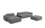 Lade das Bild in den Galerie-Viewer, Luxus Designer L-Sofa Calm Bouclé mit Hocker und Tisch Modernes Wohnzimmer