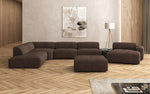Lade das Bild in den Galerie-Viewer, Luxuriöse Calm Bouclé Ecksofa Wohnlandschaft – Modulare Design Couch mit Hocker