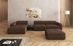 Lade das Bild in den Galerie-Viewer, Luxus Designer L-Sofa Calm Bouclé mit Hocker und Tisch Modernes Wohnzimmer