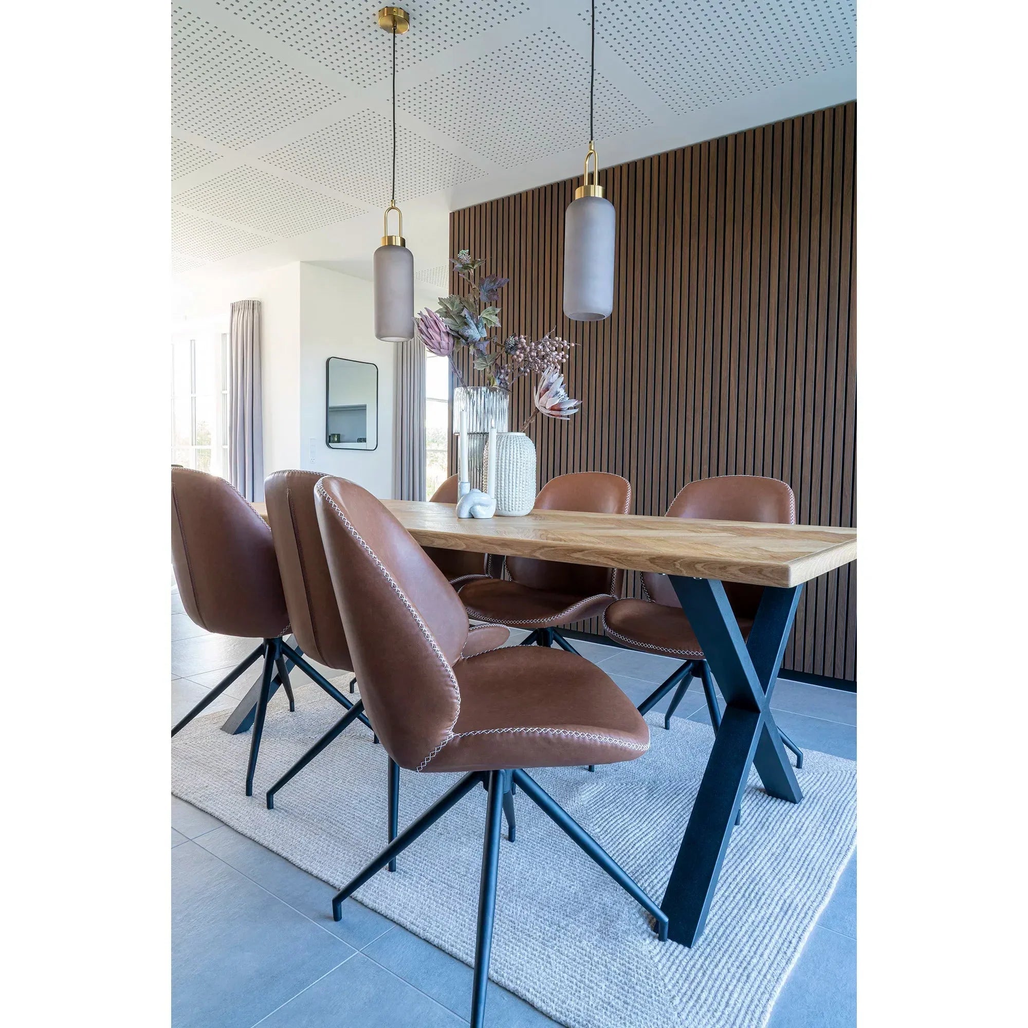 Luxuriöses 2er Set Designer Esszimmerstuhl Lissabon Kunstleder Drehfunktion Modern Elegant Komfortabel