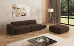 Lade das Bild in den Galerie-Viewer, Designer Sofa Calm 3-Sitzer: Modernes Bouclé-Sofa mit Hocker und Beistelltisch