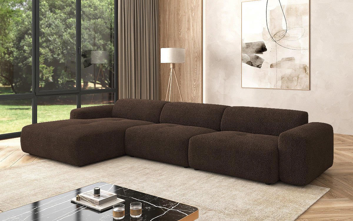 Exklusives Bouclé L-Sofa Calm Maxi: Modernes Designer Ecksofa mit Komfort