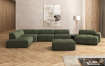 Lade das Bild in den Galerie-Viewer, Luxuriöse Calm Bouclé Ecksofa Wohnlandschaft – Modulare Design Couch mit Hocker