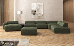 Lade das Bild in den Galerie-Viewer, Luxuriöse Calm Bouclé Ecksofa Wohnlandschaft – Modulare Design Couch mit Hocker