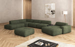 Lade das Bild in den Galerie-Viewer, Luxuriöse Calm Bouclé Ecksofa Wohnlandschaft – Modulare Design Couch mit Hocker