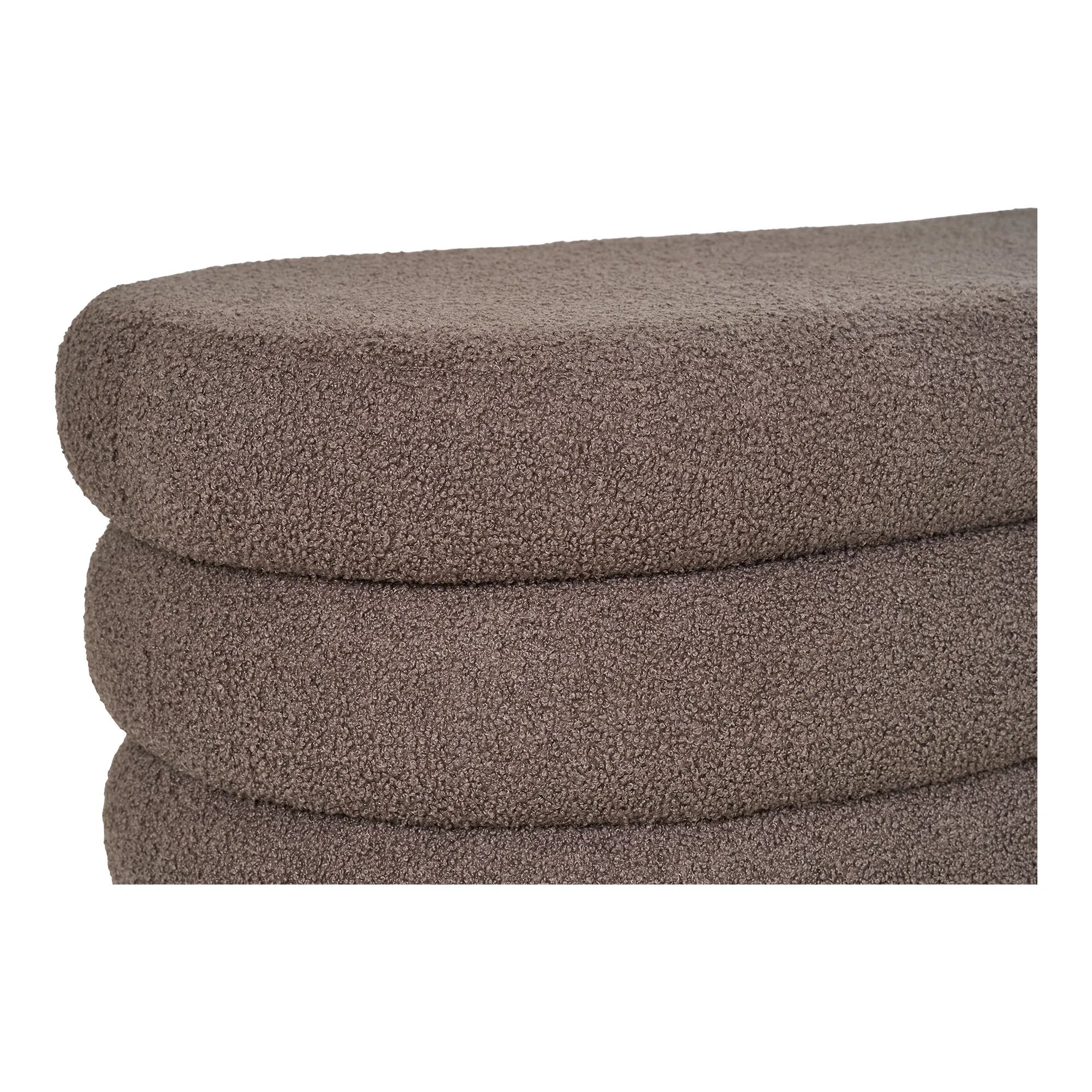 Edle Philo Bouclé Sitzbank Braun: Stilvoll, Gemütlich, mit Praktischem Stauraum