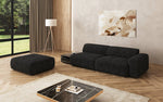 Lade das Bild in den Galerie-Viewer, Designer Sofa Calm 3-Sitzer: Modernes Bouclé-Sofa mit Hocker und Beistelltisch