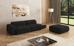 Lade das Bild in den Galerie-Viewer, Designer Sofa Calm 3-Sitzer: Modernes Bouclé-Sofa mit Hocker und Beistelltisch