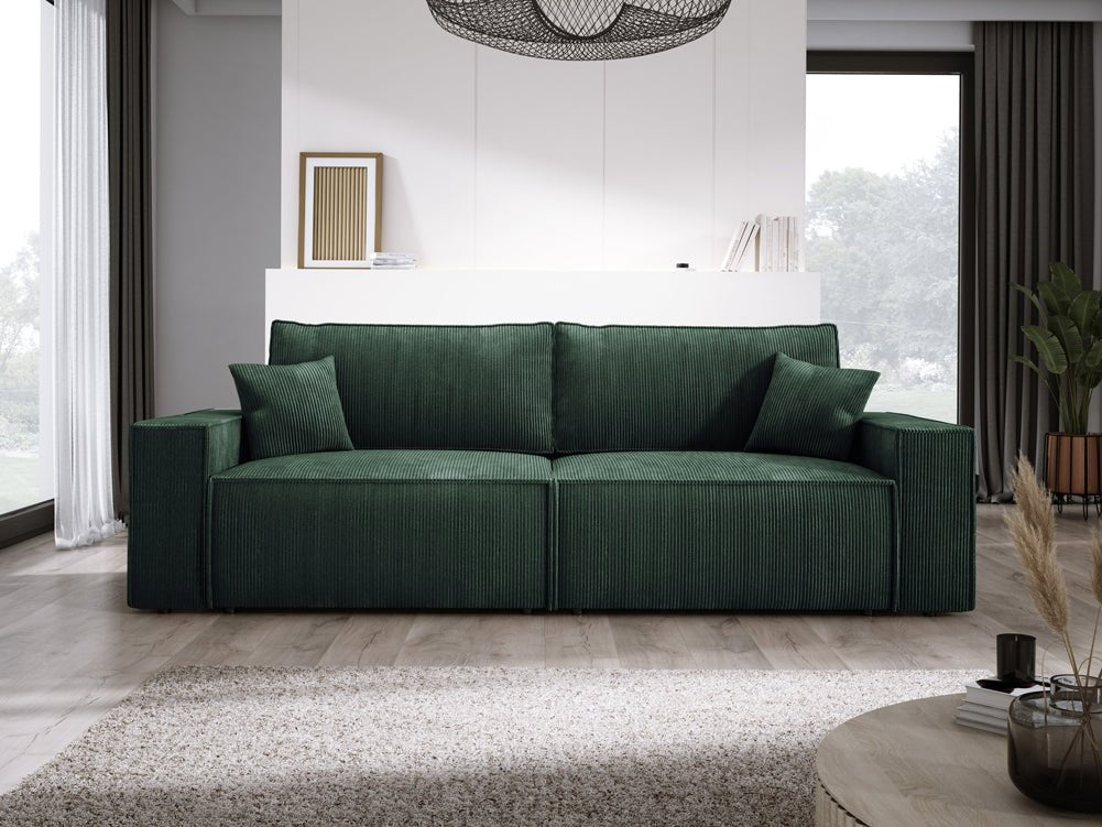 Designer Cord Sofa Velanova: Modernes Schlafsofa mit Klappfunktion für Ihr Wohnzimmer