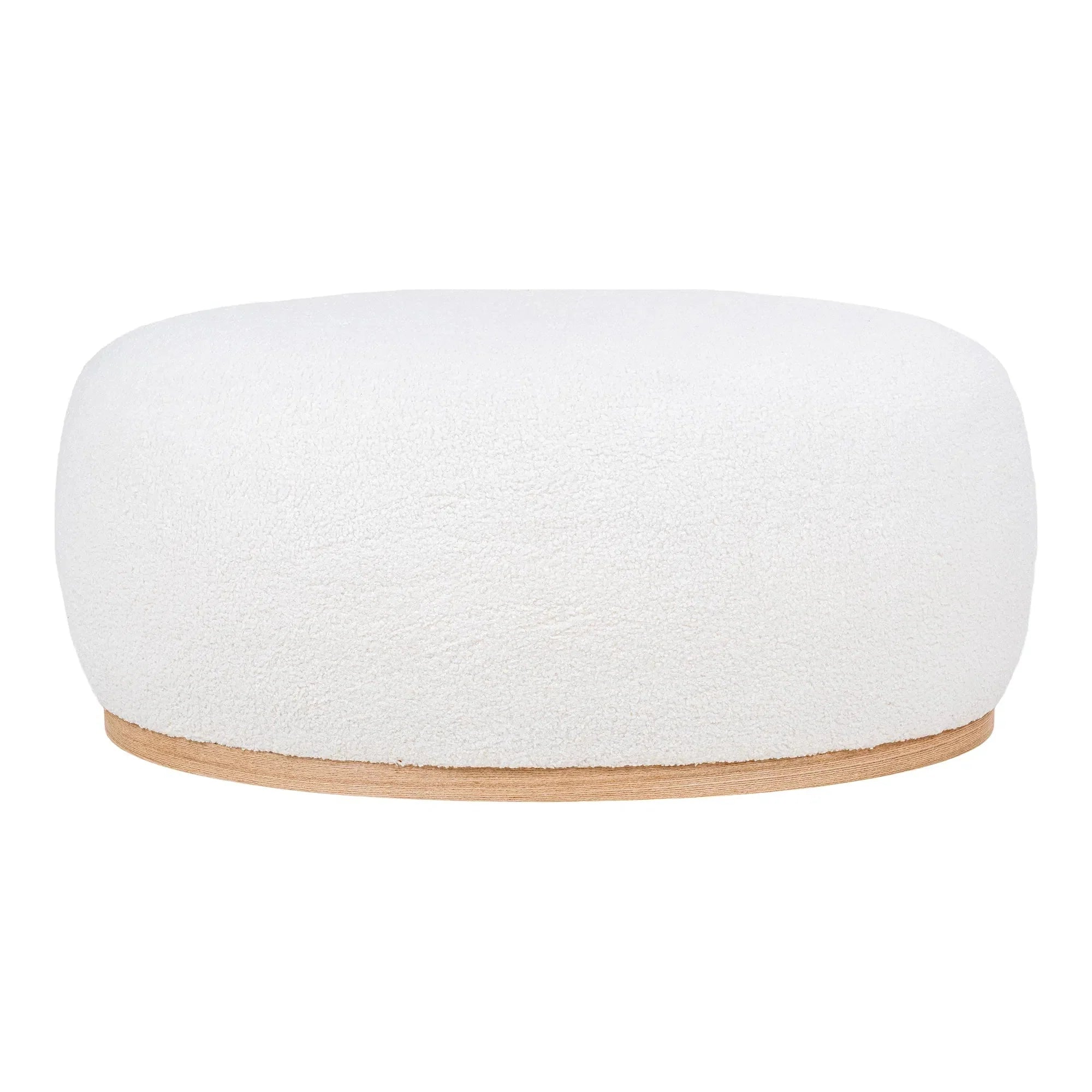 Eleganter Weißer Bouclé Beistellhocker Versailles – Stilvolles Multifunktionsmöbel für Zuhause