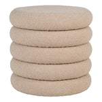 Lade das Bild in den Galerie-Viewer, Lorea Luxuriöser Bouclé Beistellhocker Beige: Stilvoller Polsterhocker für Wohnzimmer