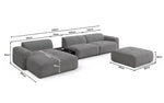 Lade das Bild in den Galerie-Viewer, Luxus Designer L-Sofa Calm Bouclé mit Hocker und Tisch Modernes Wohnzimmer