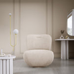 Lade das Bild in den Galerie-Viewer, Eleganter Kyoto Designer Bouclé Sessel mit 360° Drehfunktion – Komfort trifft Stil