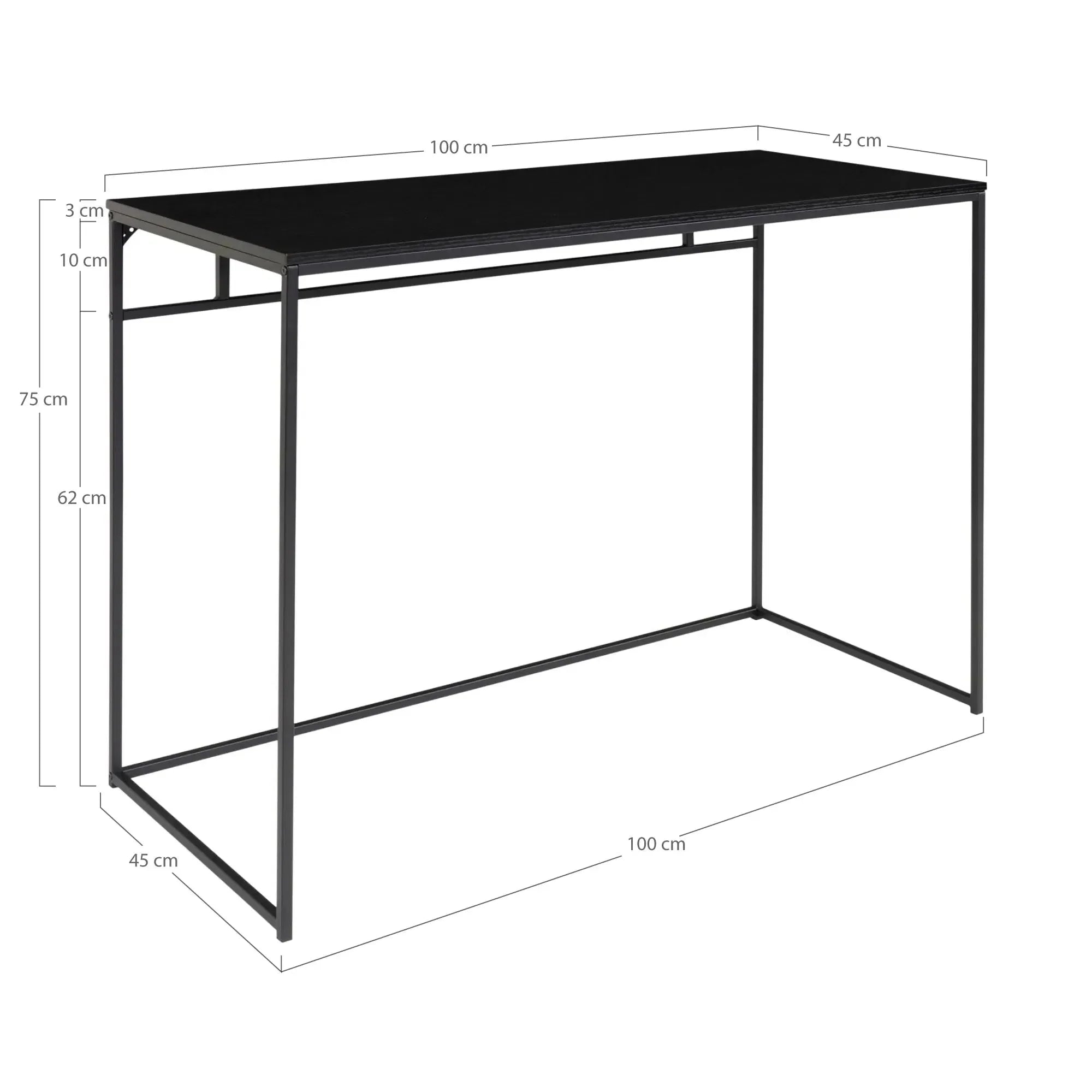 Eleganter ARCO Designer Schreibtisch für Modernes Büro Home Office Eiche Schwarz Holz