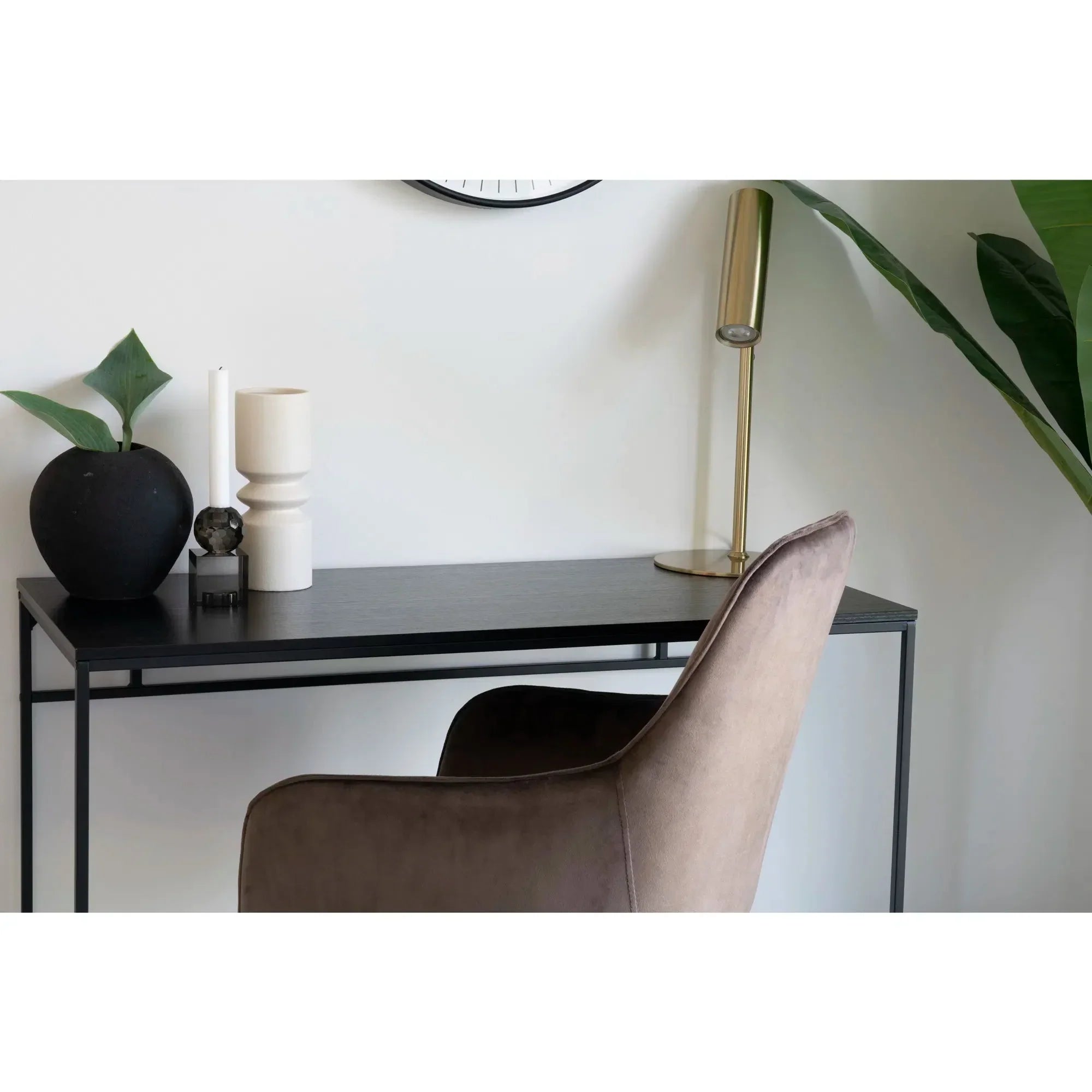 Eleganter ARCO Designer Schreibtisch für Modernes Büro Home Office Eiche Schwarz Holz