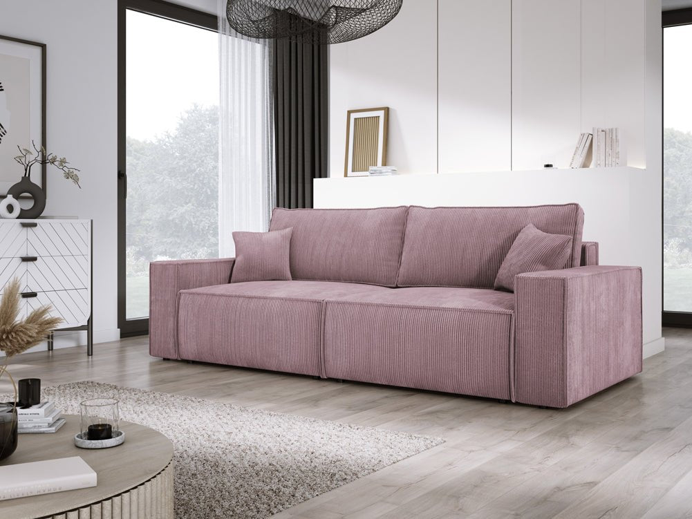 Designer Cord Sofa Velanova: Modernes Schlafsofa mit Klappfunktion für Ihr Wohnzimmer