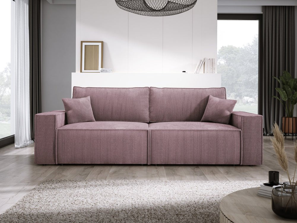 Designer Cord Sofa Velanova: Modernes Schlafsofa mit Klappfunktion für Ihr Wohnzimmer