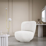 Lade das Bild in den Galerie-Viewer, Eleganter Kyoto Designer Bouclé Sessel mit 360° Drehfunktion – Komfort trifft Stil