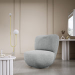 Lade das Bild in den Galerie-Viewer, Eleganter Kyoto Designer Bouclé Sessel mit 360° Drehfunktion – Komfort trifft Stil