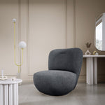 Lade das Bild in den Galerie-Viewer, Eleganter Kyoto Designer Bouclé Sessel mit 360° Drehfunktion – Komfort trifft Stil