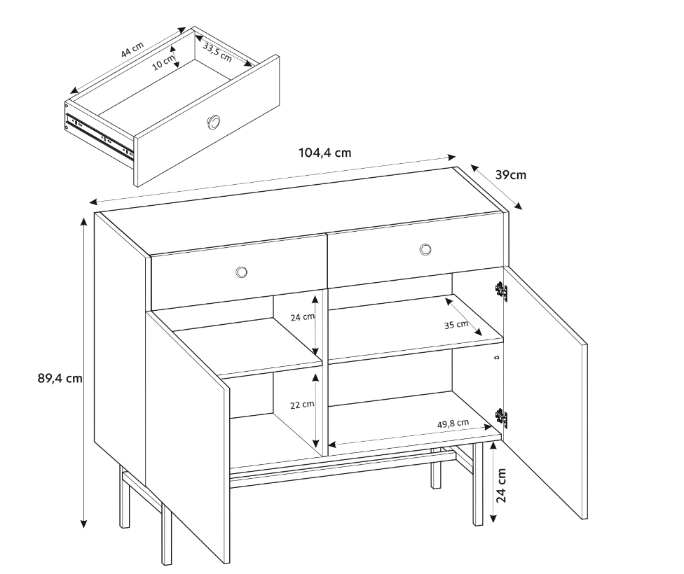 Elegante Designer Kommode Liora II mit viel Stauraum für Ihr Zuhause