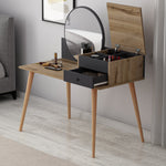 Lade das Bild in den Galerie-Viewer, Designer Schminktisch Angel: Eleganter Spiegel, Clevere Schubladen, Stilvolle Holzoptik