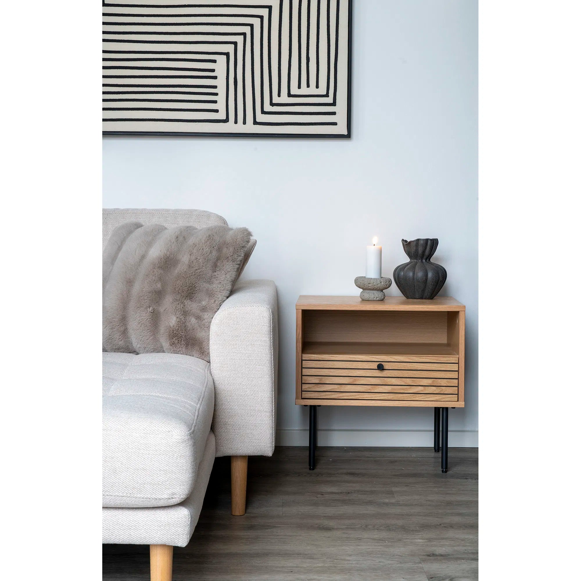 Flauschiges Luxus-Zierkissen Tao aus weichem Kunstfell, Grau, 45x45 cm