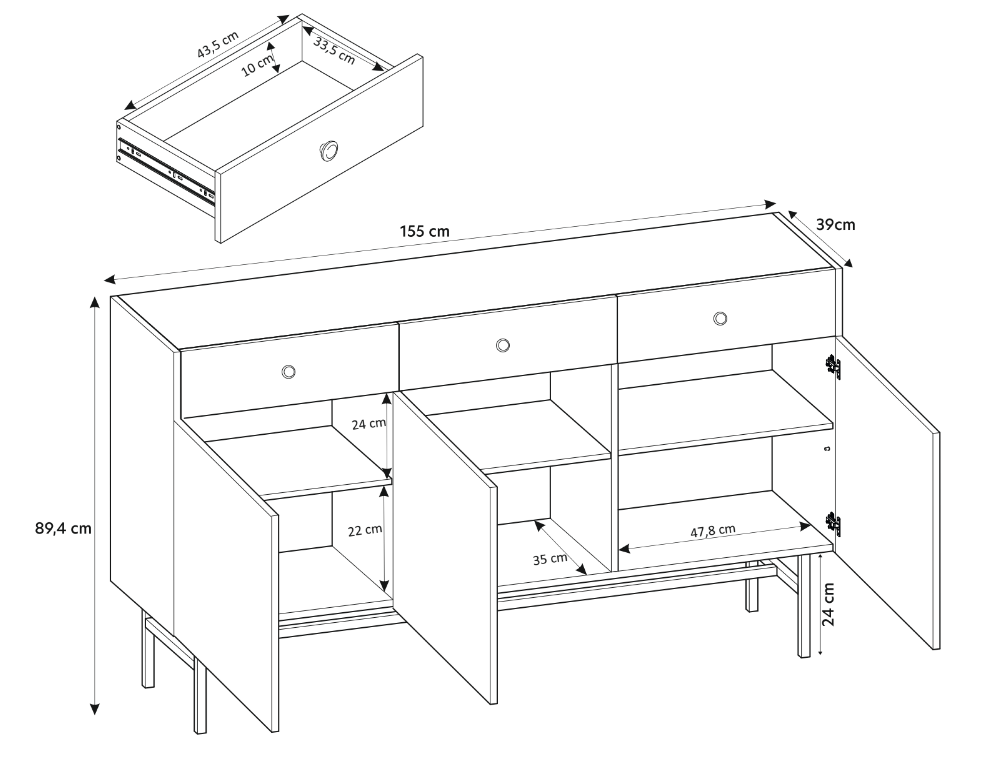 Designer Kommode Liora III – Modernes Stauraumwunder für Schlafzimmer & Wohnzimmer