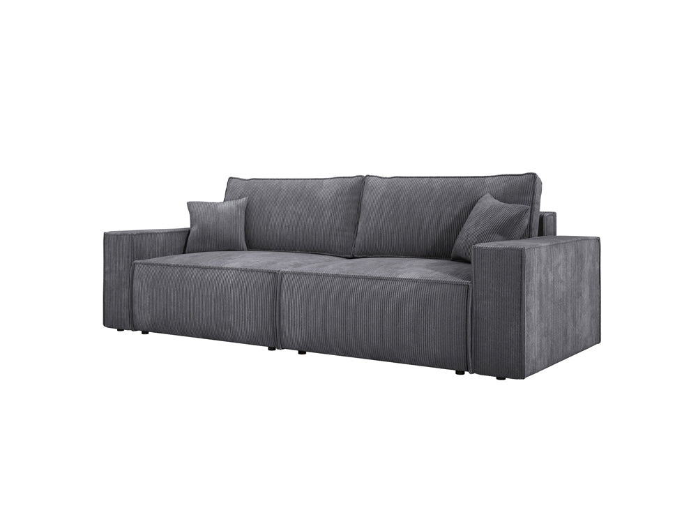 Designer Cord Sofa Velanova: Modernes Schlafsofa mit Klappfunktion für Ihr Wohnzimmer