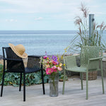 Lade das Bild in den Galerie-Viewer, 4er Set Verona Gartenstuhl Schwarz Stapelbar Outdoor Terrasse Balkon Wetterfest Modern Design