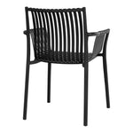 Lade das Bild in den Galerie-Viewer, 4er Set Verona Gartenstuhl Schwarz Stapelbar Outdoor Terrasse Balkon Wetterfest Modern Design