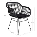 Lade das Bild in den Galerie-Viewer, 2er Set Gartenstuhl Firenze Schwarz: Eleganter, Wetterfester Stahl-Polyrattan Outdoor-Stuhl für Garten