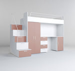 Lade das Bild in den Galerie-Viewer, Traumhaftes Kinderhochbett mit matter Oberfläche – Sicher, Stylisch, Spielbar, Platzsparend