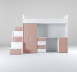 Lade das Bild in den Galerie-Viewer, Traumhaftes Kinderhochbett mit matter Oberfläche – Sicher, Stylisch, Spielbar, Platzsparend