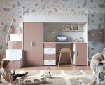Lade das Bild in den Galerie-Viewer, Traumhaftes Kinderhochbett mit matter Oberfläche – Sicher, Stylisch, Spielbar, Platzsparend