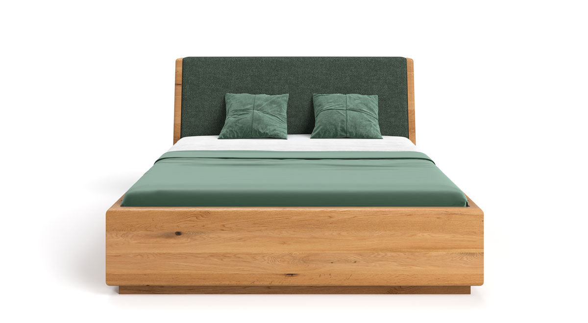 Designer Massivholz Eichenbett Cassian mit Integriertem Stauraum – Modern & Elegant