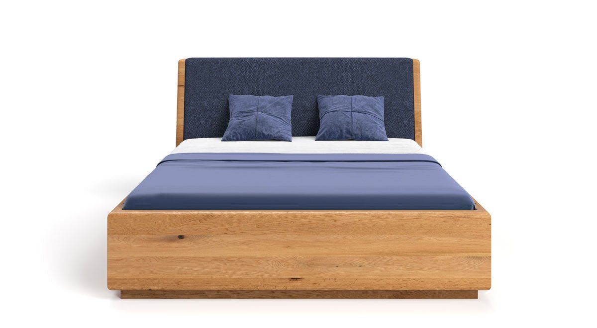 Designer Massivholz Eichenbett Cassian mit Integriertem Stauraum – Modern & Elegant