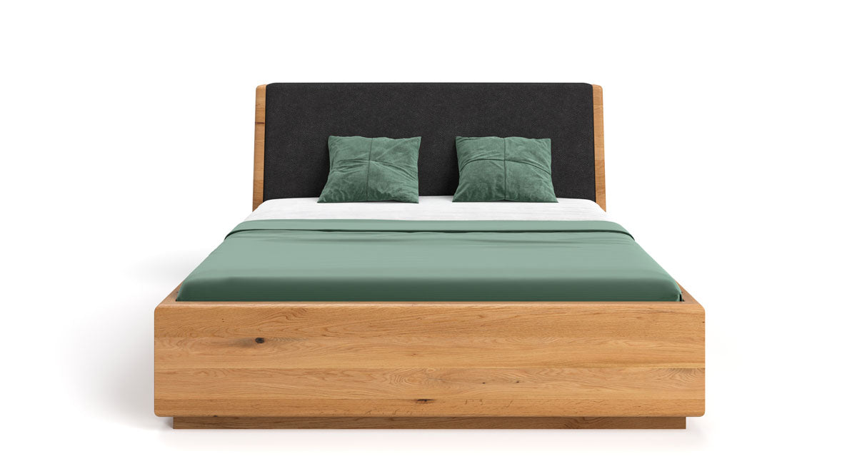 Designer Massivholz Eichenbett Cassian mit Integriertem Stauraum – Modern & Elegant