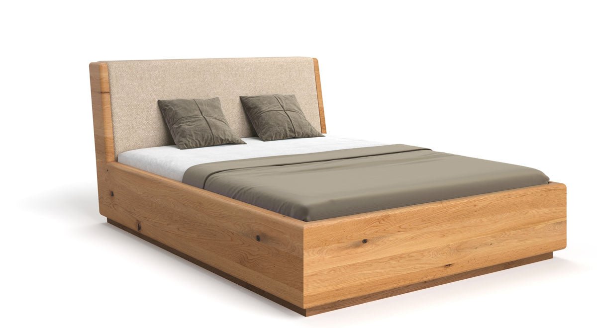Designer Massivholz Eichenbett Cassian mit Integriertem Stauraum – Modern & Elegant