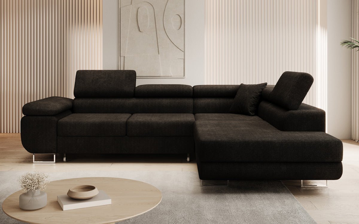 Luxuriöses Designer Ecksofa Aston Bouclé mit Schlaffunktion & Stauraum, Multifunktional & Stilvoll