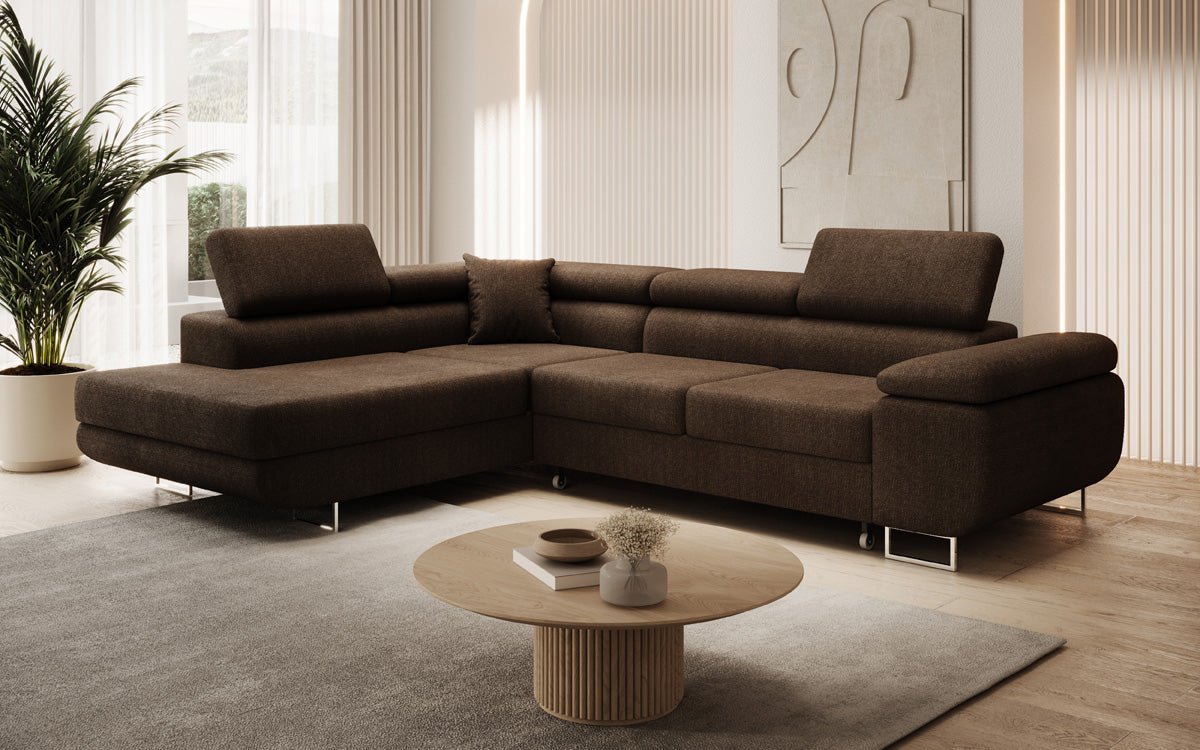 Luxuriöses Designer Ecksofa Aston Bouclé mit Schlaffunktion & Stauraum, Multifunktional & Stilvoll