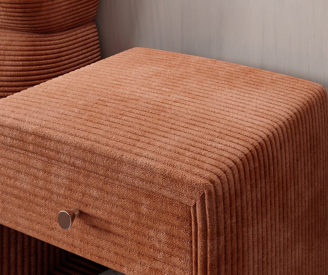 Eleganter Designer Cord-Nachttisch Amy: Stilvolle Nachtkommode mit Stauraum